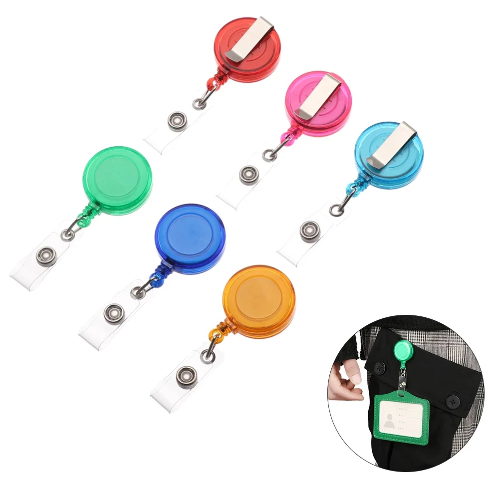 Card Horizon Style Badge Holder Clip Card Holder Clip Nurse Doctor Retractable Badge Reels ID Badge Holder Name Card Holder