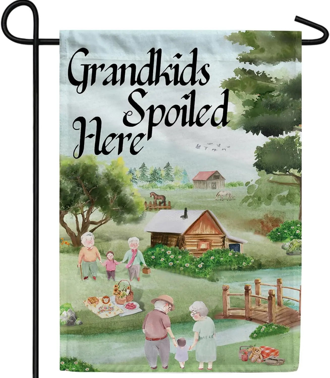 America Forever Grandkids Spoiled Here Garden Flag, 12.5 x 18 inches Double Sided, Children Spoiled Grandparent Gift, Decora EEZ