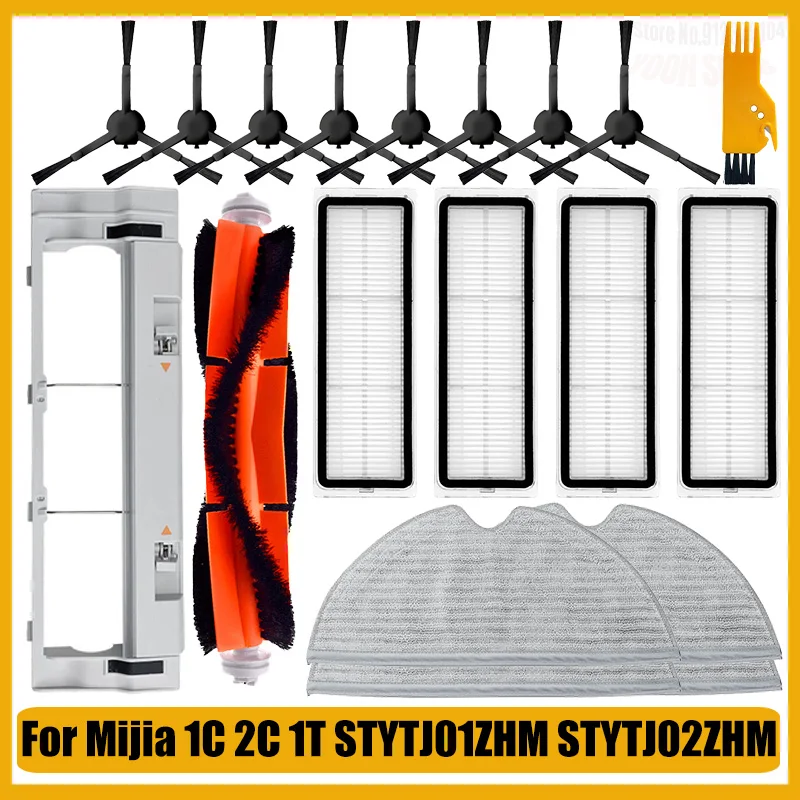 

For Mijia 1C 2C 1T STYTJ01ZHM Robot Vacuum Cleaner Main Side Brush Main brush cover Hepa Filter Mop Spare Part Accessories