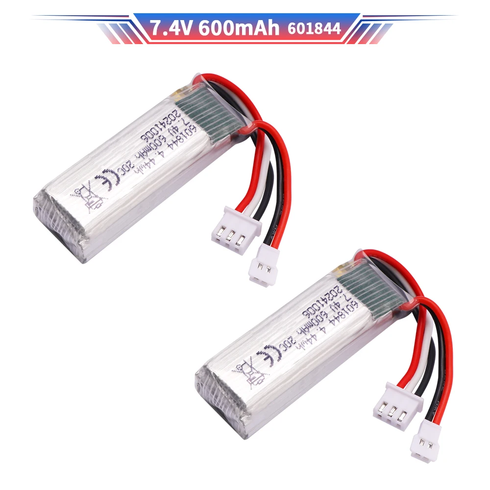 7.4V 600mah battery with charging cable for WLToys F959 XK DHC-2 A600 A700 A800 A430 RC Airplane RTF Spare Parts 2s 7.4v battery