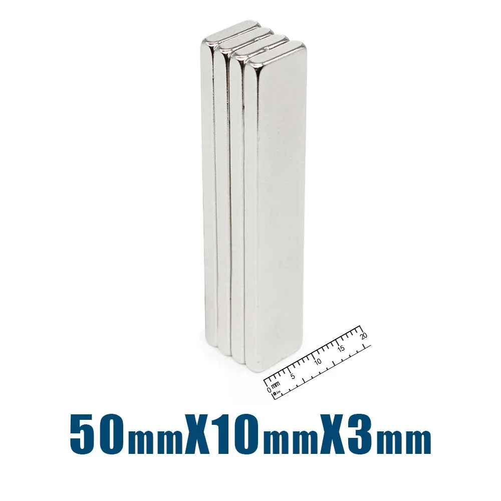 2/5/10/15/20/30PCS 50x10x3mm Block Strong Powerful Magnets N35 Long Permanent Magnet 50x10x3 Quadrate Neodymium Magnet 50*10*3