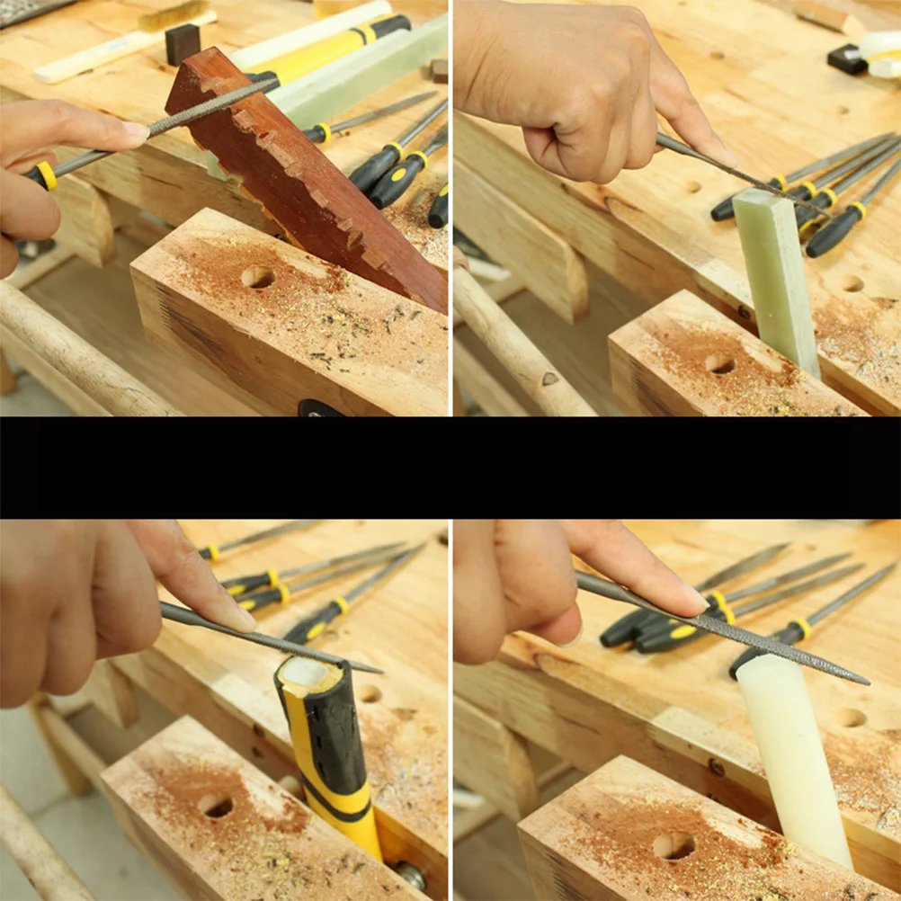 

Rasp File Set Flat Durable Woodworking Tool For Wood Metal Plastic Coarse Tooth Anti-Slip Handle Wood File Hand