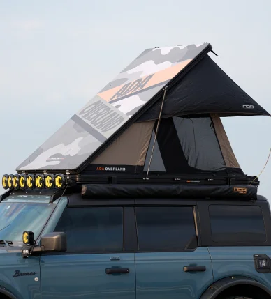 

New Factory RTT Large Space Slim Triangle Aluminum Hard Shell Vehicle Rooftop Tent For 2-3 Person