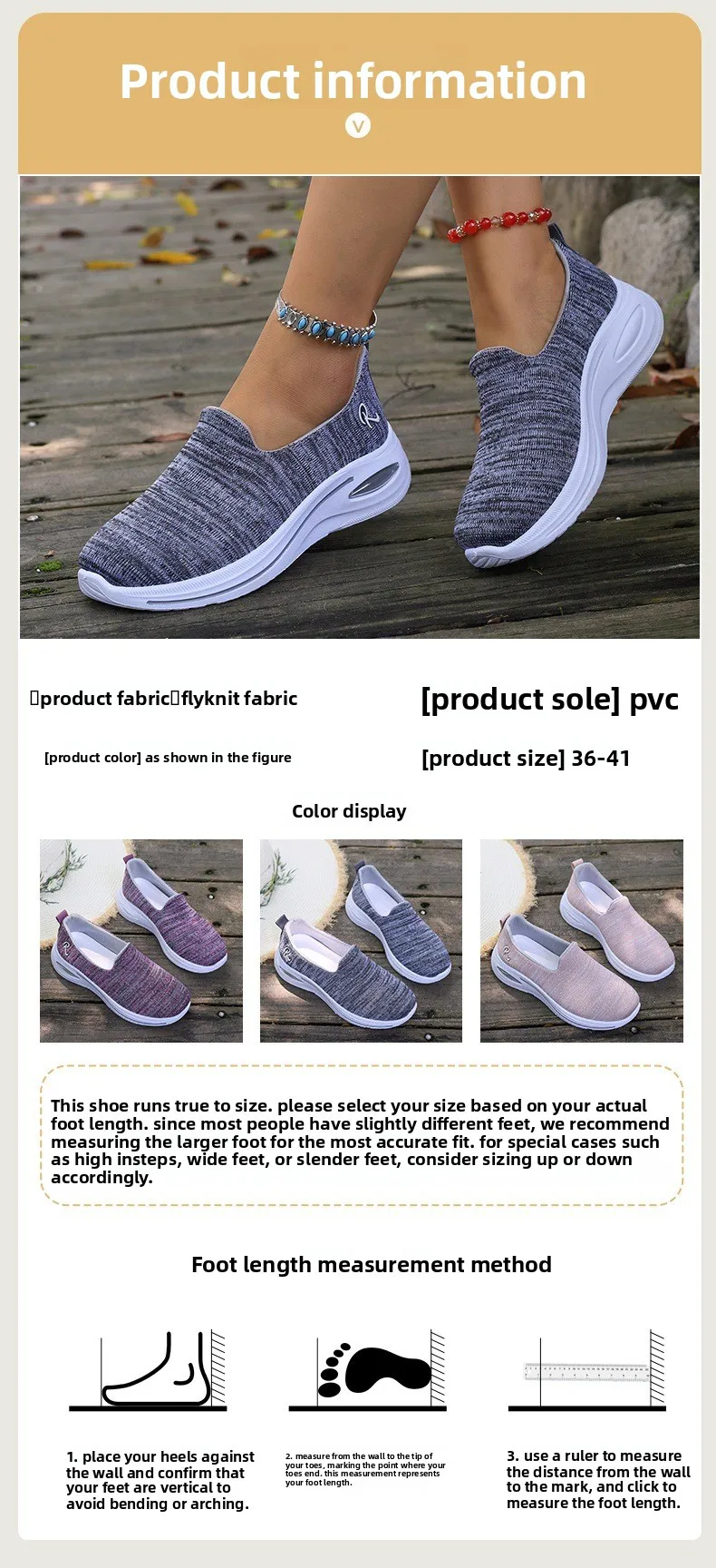 Atmungsaktive Slip-On-Sneaker für Damen, mit Luftpolster-Plattform, leicht, rutschfest, lässige Loafer für den täglichen Outdoor-Gebrauch. – Detail 3