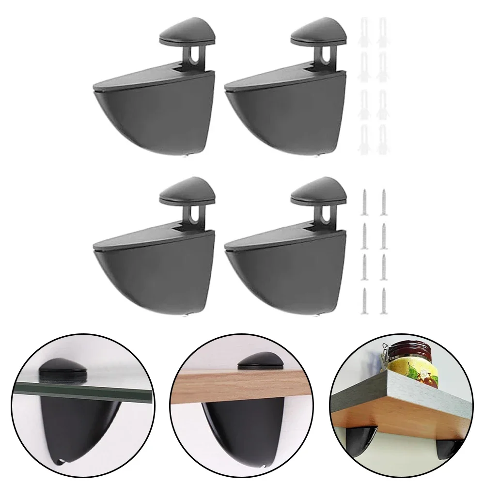 4pcs Glass Shelf Supports Brackets Adjustable Glass Brackets For Thickness Power Tools Replacement Spare Parts