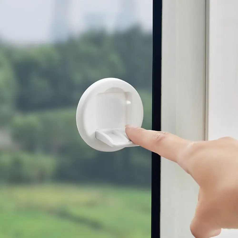 6 Stück selbstklebende Glasschiebetürschloss, verschleißfest, stabil, Fenster-Sicherheitsschlösser, kein Bohren, Kunststoff-Schiebetürstopper