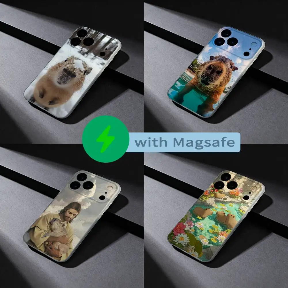 

Cute C-Capybara Phone Case For iPhone 17,16,15,14,13,12,X,XS,Pro,Max,Plus,E,Air,Mini with Magsafe Magnetic Liquid TPU