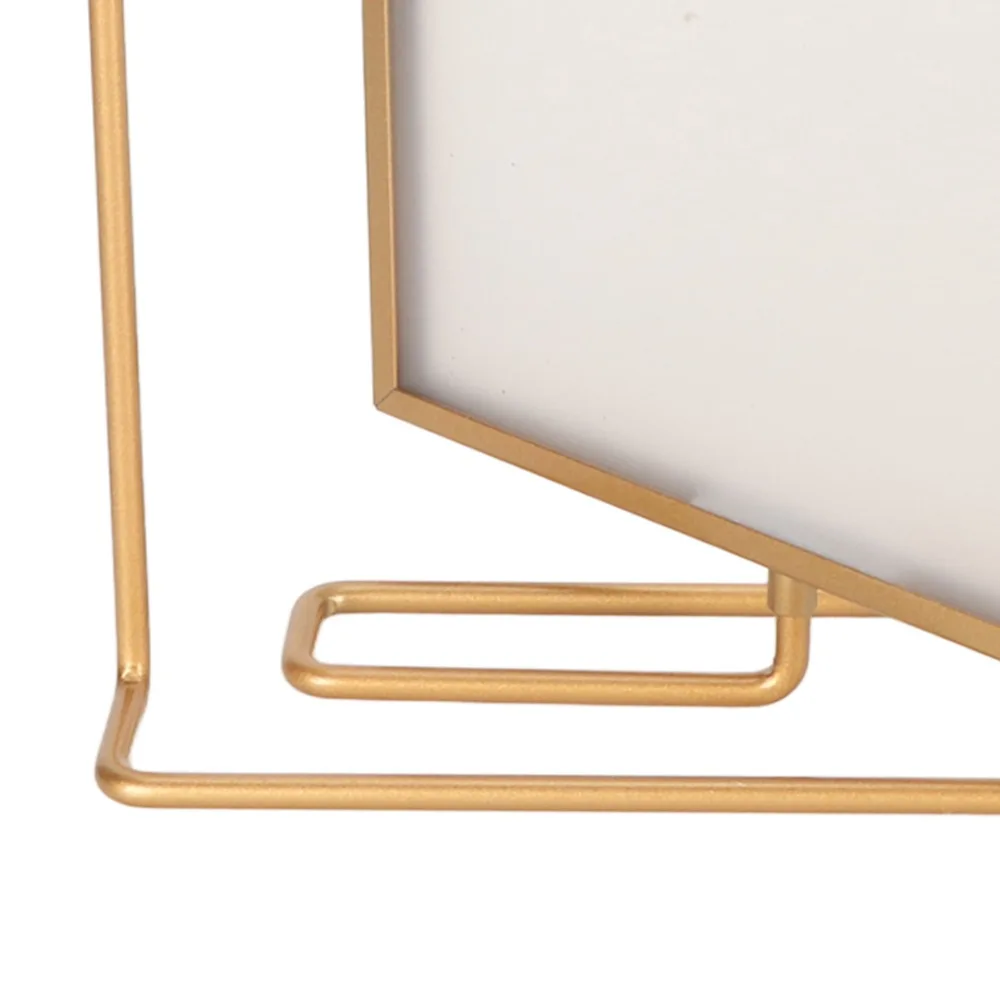 Iron, PET Rotary Photo Frame Rectangular Gold Floating Photo Display 8.27x2.76x10.87in Photo Frame Gold Photo Bracket