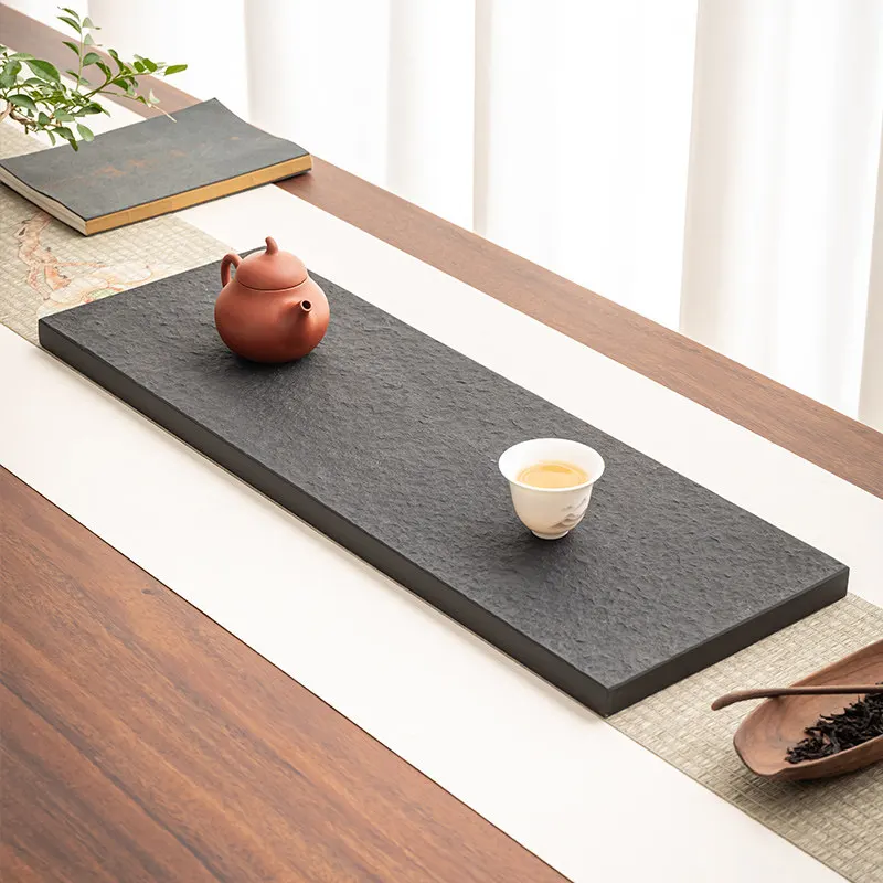 Accessories Tea Tray Gongfu Marble Rectangular Decorative Tea Tray Luxury Tea Stone Natural Stone plateau inox Rectangular Tray