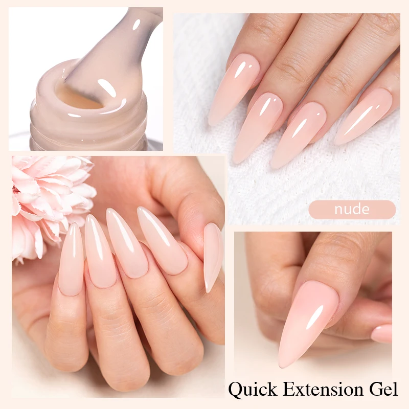 PUENTE Quick Extension เล็บเจล Hema ฟรีกึ่งถาวร UV Nail Art เคลือบเงา Self-leveling เล็บเจลก่อสร้าง