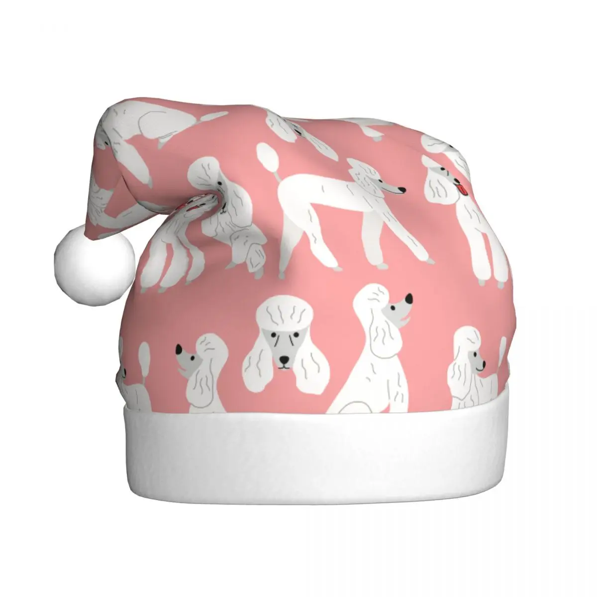 Poodle Winter Warm Christmas Hats for Adult Men Women Gift for Animal Dog Lover Santa Hat Cap Xmas Gifts