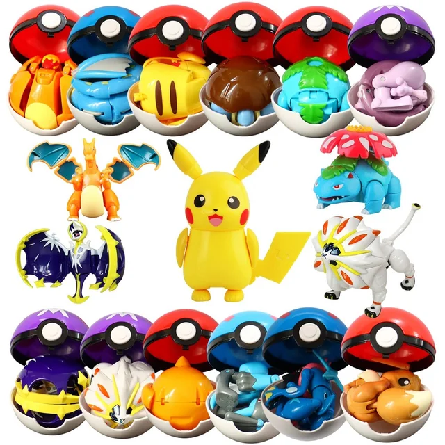 12 stylów Pokemon figurki zabawki wariant Model piłki Pikachu Jenny Turtle kieszonkowe potwory Mew-Two figurka zabawka prezent