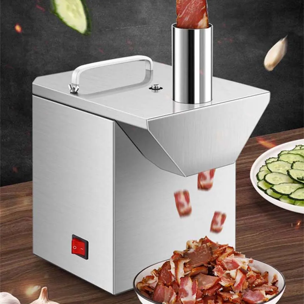 Os recém-chegados cortador de legumes elétrico comercial cortador de carne pimenta anéis slicer multifuncional aço inoxidável