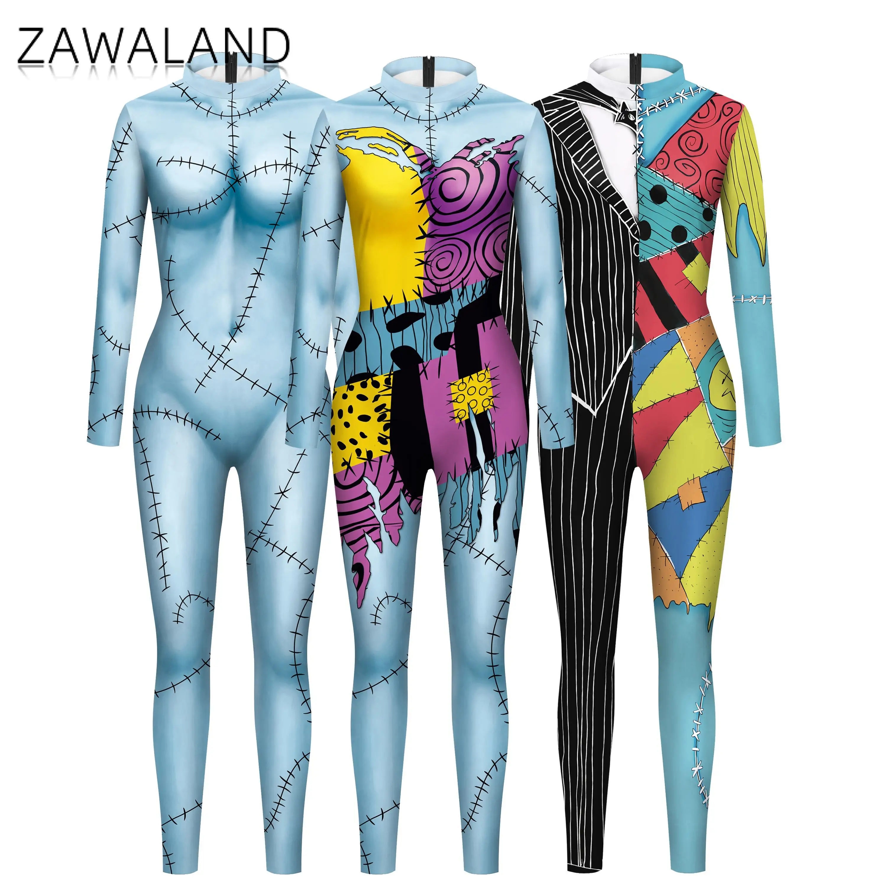 Zawaland-Costume Zvised pour Femme, Combinaison de Cosplay de Film, IQUE dex, Impression 3D Effrayante, Tenue de ixd'Halloween, Costume de Batterie Sexy, Nouvelle Collection