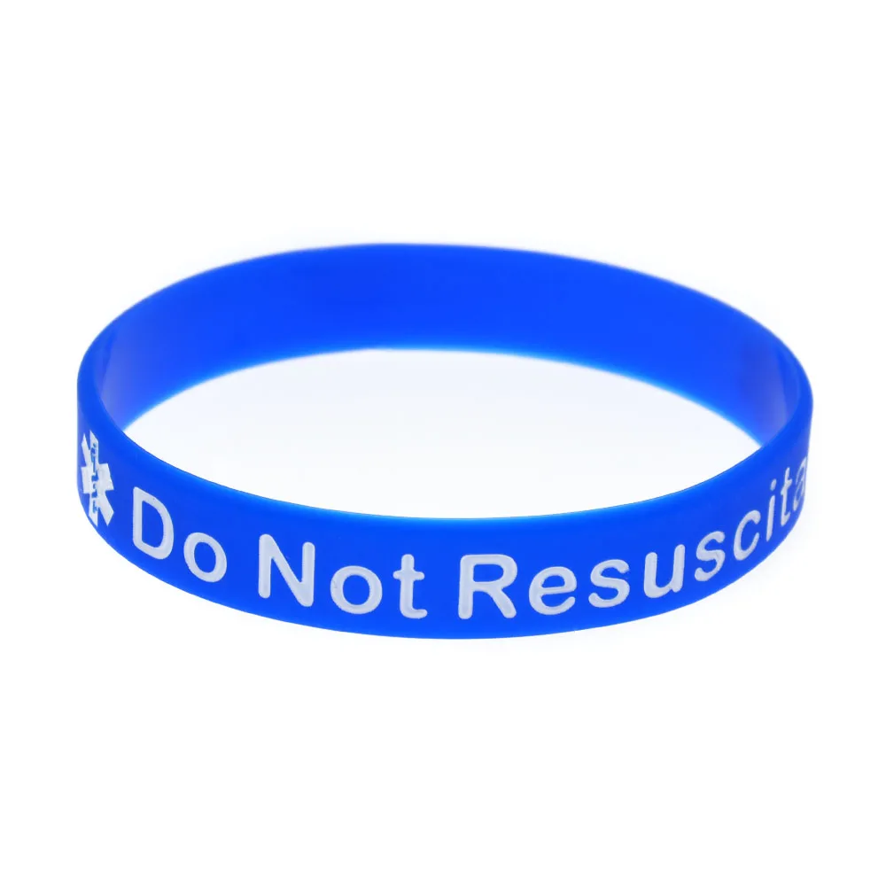 1 PC In Case Emergency Do not Resuscitate Silicone Rubber Wristband