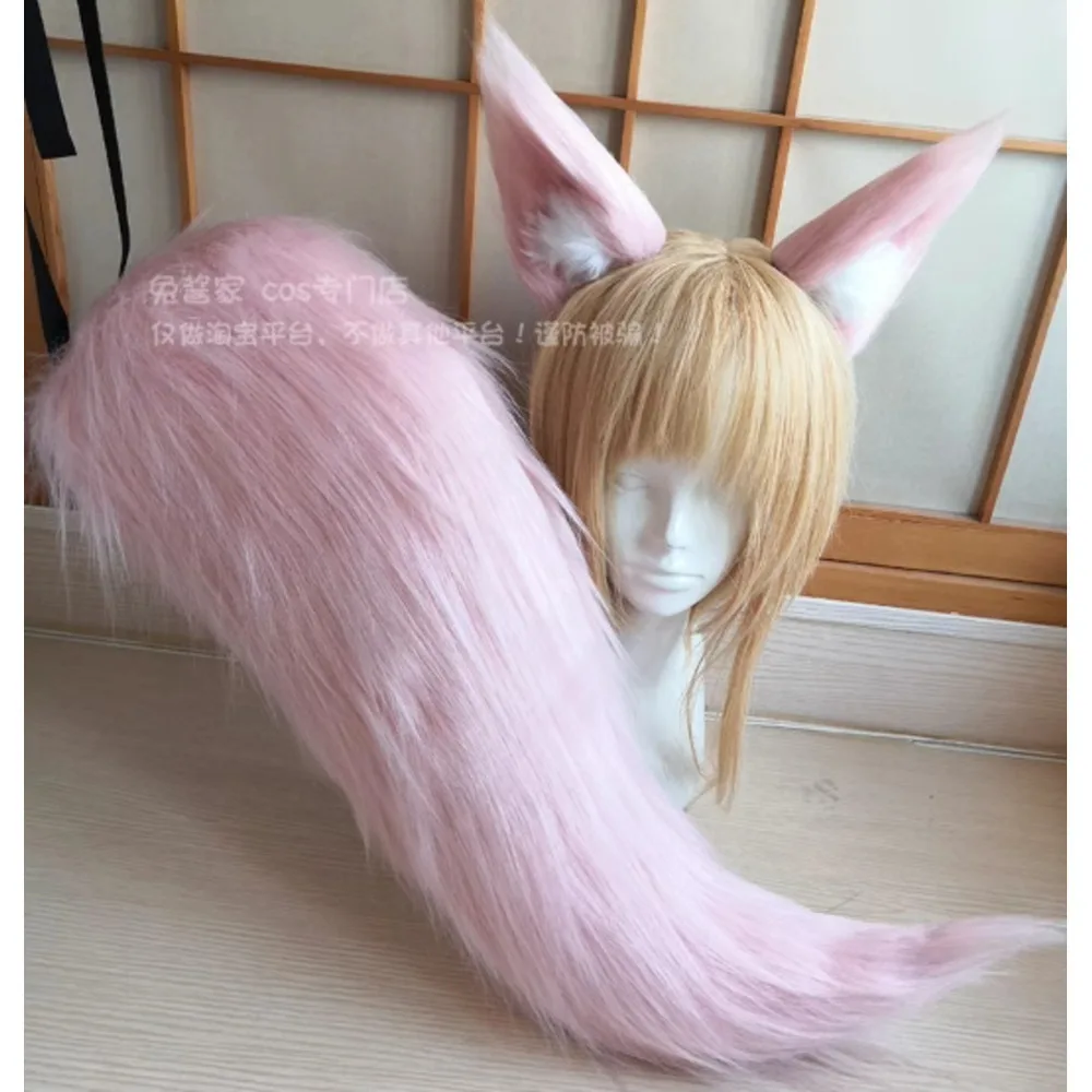 Game Anime Honkai: Star Rail Jiao Qiu Cosplay Handmade Simulation Plush Wolf Ears Tail Costume Props Party Halloween