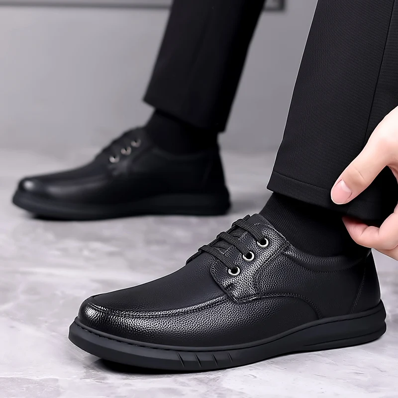 Genuine Leather Men Shoes lace up Soft trend Sneakers Men Fashion Shoe For Men business male dress shoes zapatillas hombre