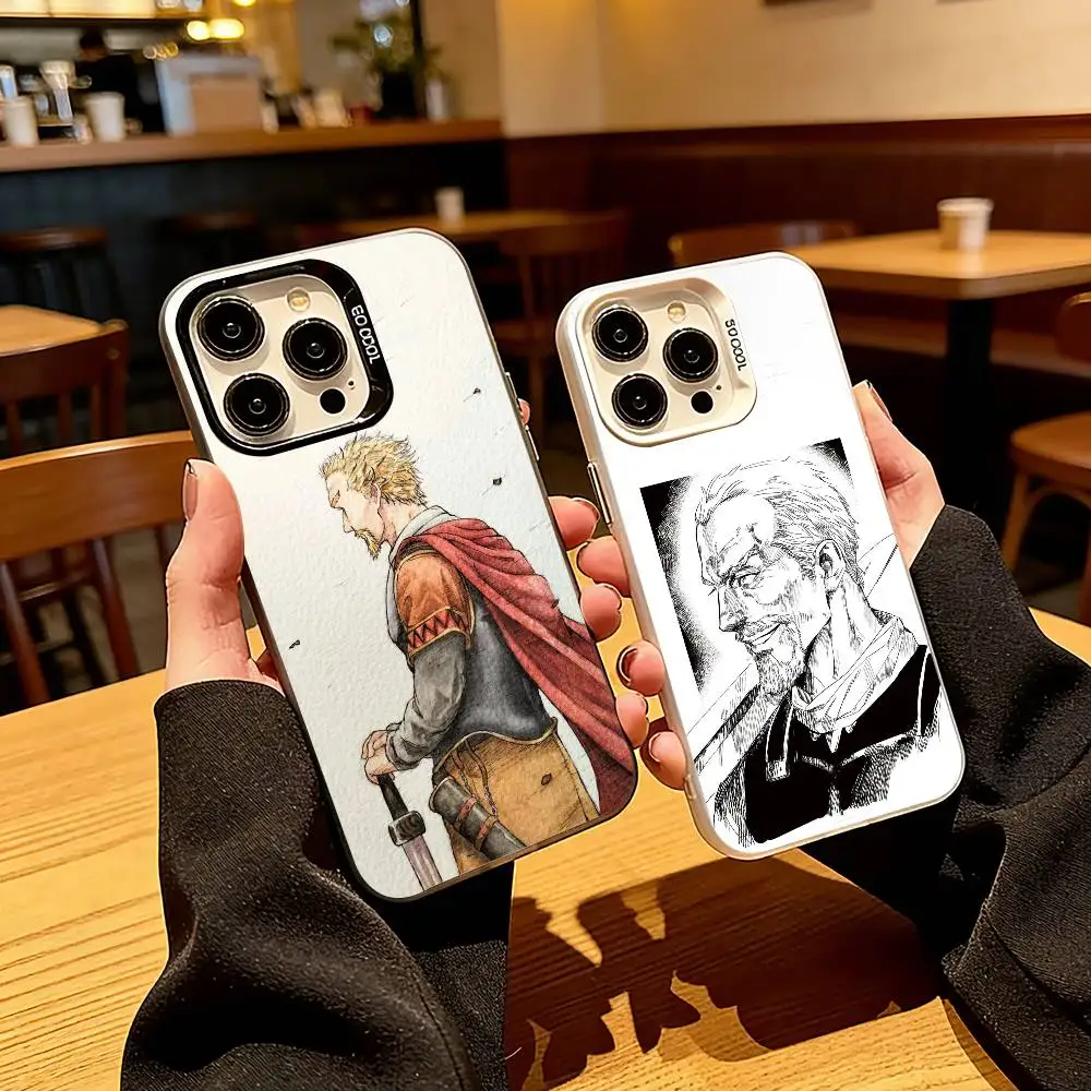 

M-Mercenary leader A-Askeladd Phone Case For iPhone 17,16,15,14,13,12,11 Plus,Pro Max,XS,Colored Silver Plated Inside Cover