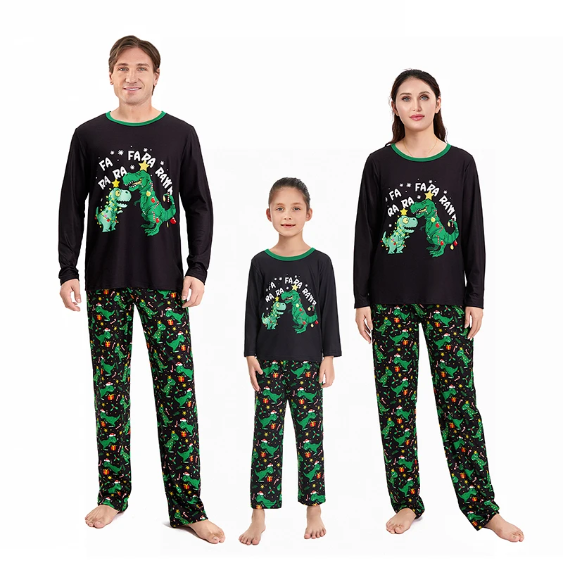 Christmas Family Pajamas Matching Set Red Short Sleeve Reindeer Print Tops and Snowflake Print Pants Sleepwear for the Holidays