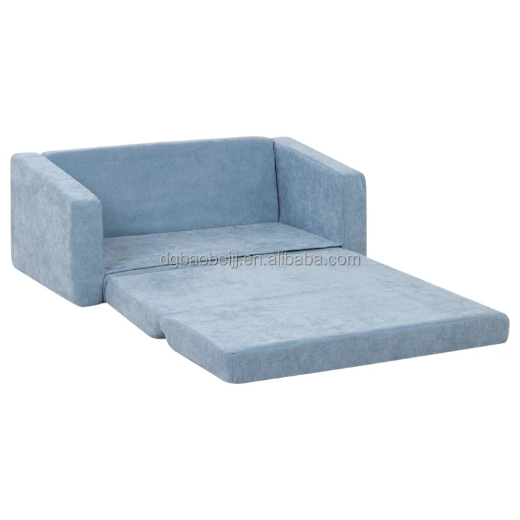 

2-in-1 Conversion Blue Warm Kids Sofa Bed Soft Sponge Kids Sofa Comfortable Detachable Washable Baby Sofa Wholesale Baby Chair