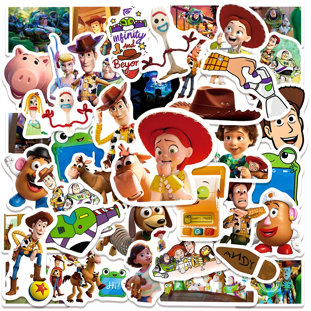 50 autocollants de décoration Graffiti Disney Toy Story, nouveaux, pour bagages, téléphone, guitare, scrapbook, tasse, voiture, jouets classiques pour enfants