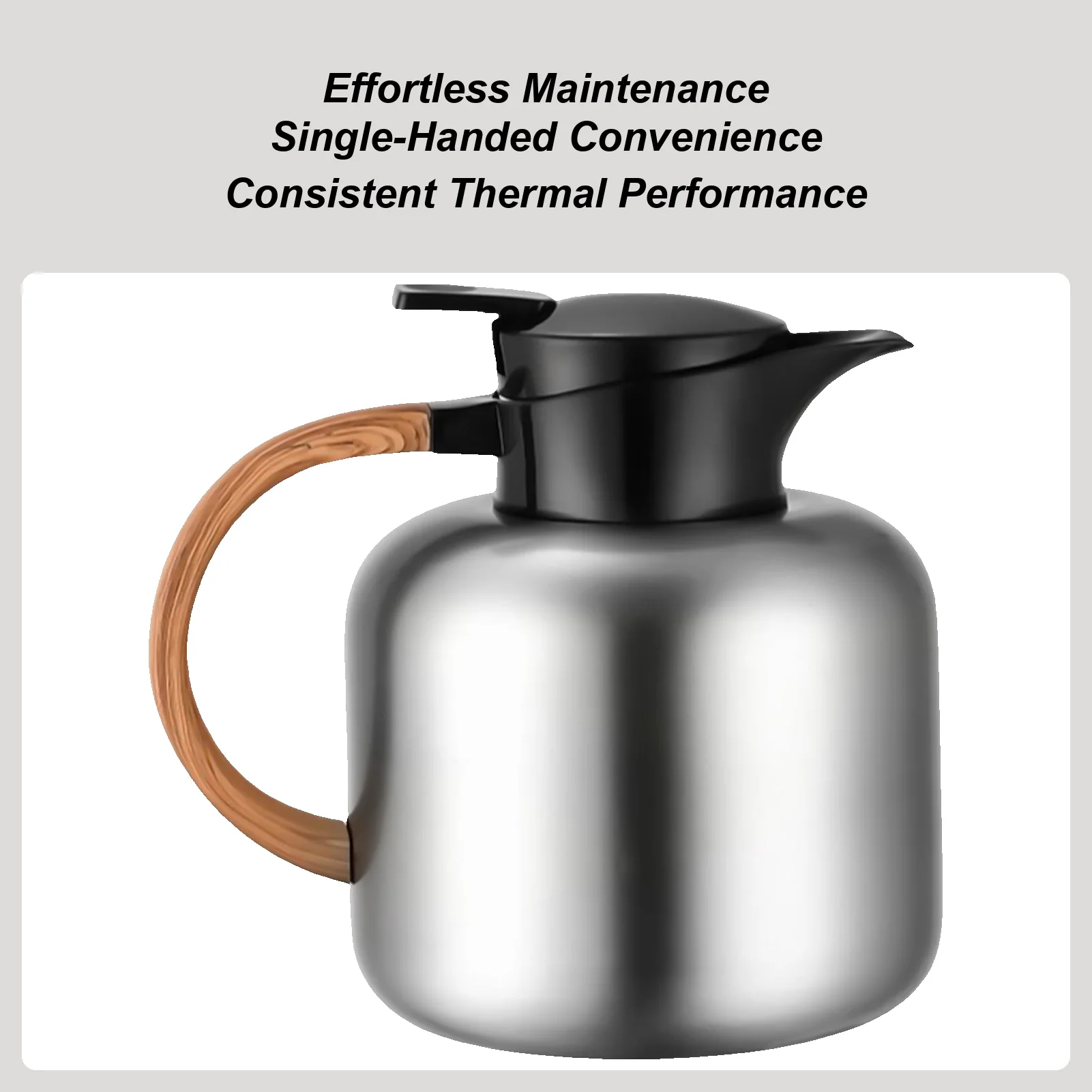 

Прикроватный графин для воды с изоляционной противоскользящей ручкой, кофейник из нержавеющей стали, кувшин для воды для горячих и холодных напитков, сока, чая, дома