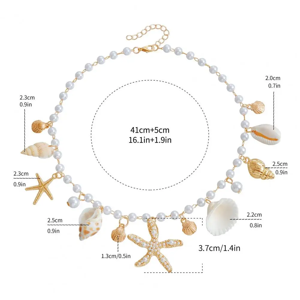 البوهيمي الصيف شاطئ شل الخصر سلسلة للنساء شاطئ البحر تقليد اللؤلؤ نجم البحر محارة قلادة الجسم سلسلة الأزياء والمجوهرات هدية
