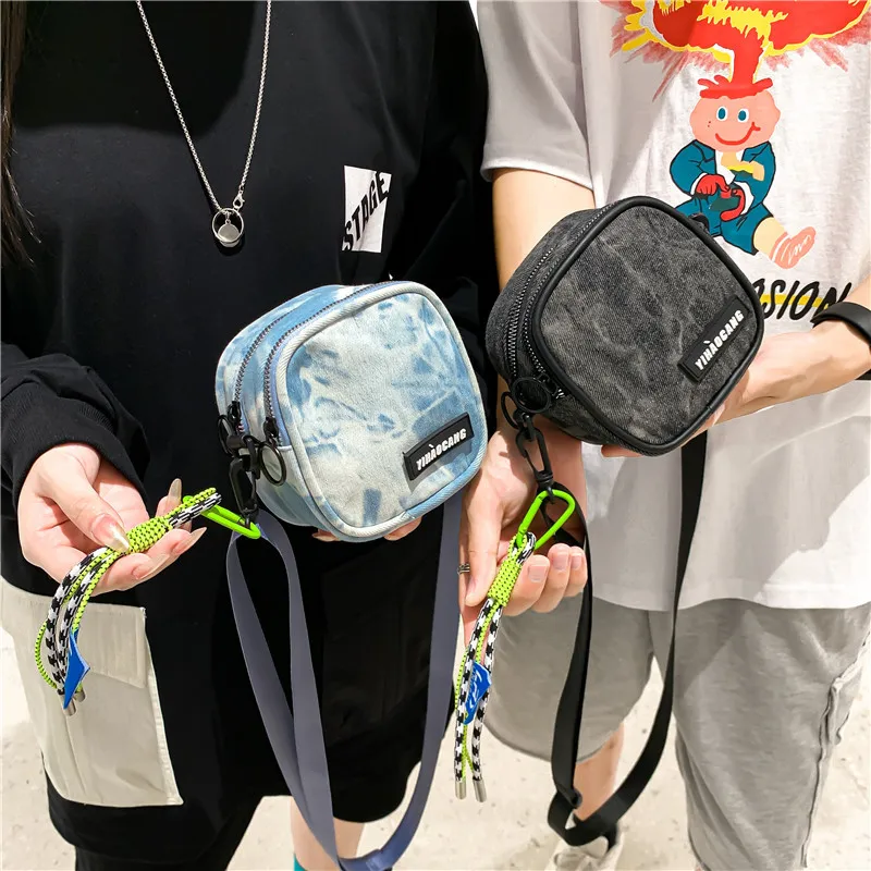 Unisex Small Crossbody Bag Chest Bag Denim Bag Women Belt Bag Men Hip Hop Fashion Travel Purse Phone Pouch Pocket