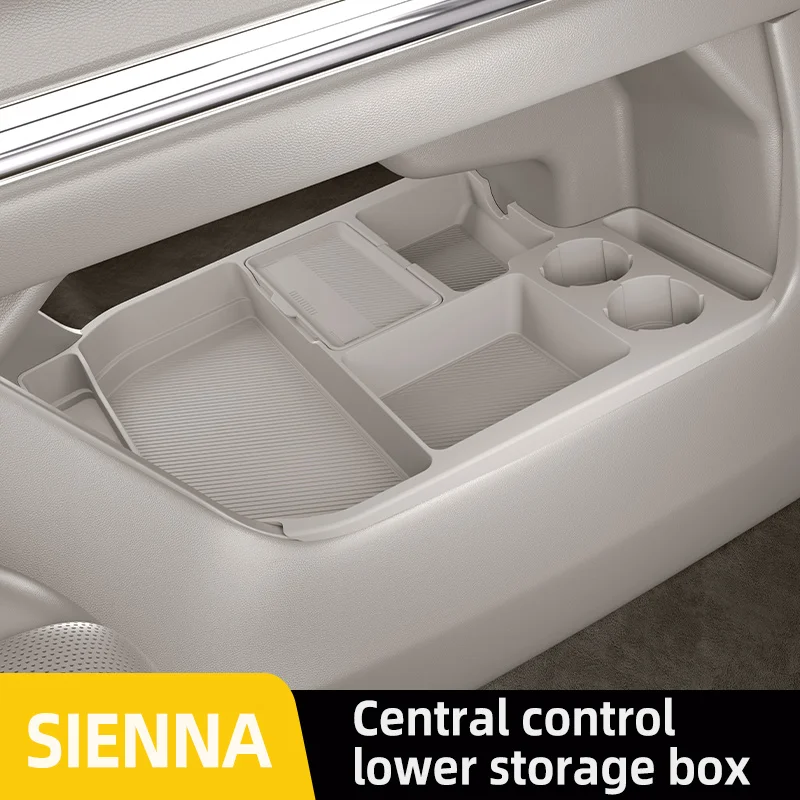 

For 2024 2025 ‌‌Toyota Sienna Storage Box Center Armrest Hidden Box Cup Holder Organizer Interior Accessories