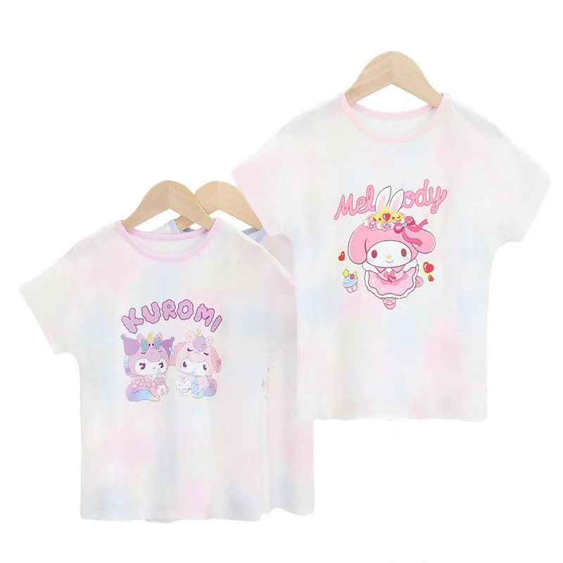 سويت ماي ميلودي أنيمي Kawaii سانريو قميص غير رسمي قصير الأكمام لطيف التجفيف السريع قصيرة الأكمام هوديي الملابس الهدايا