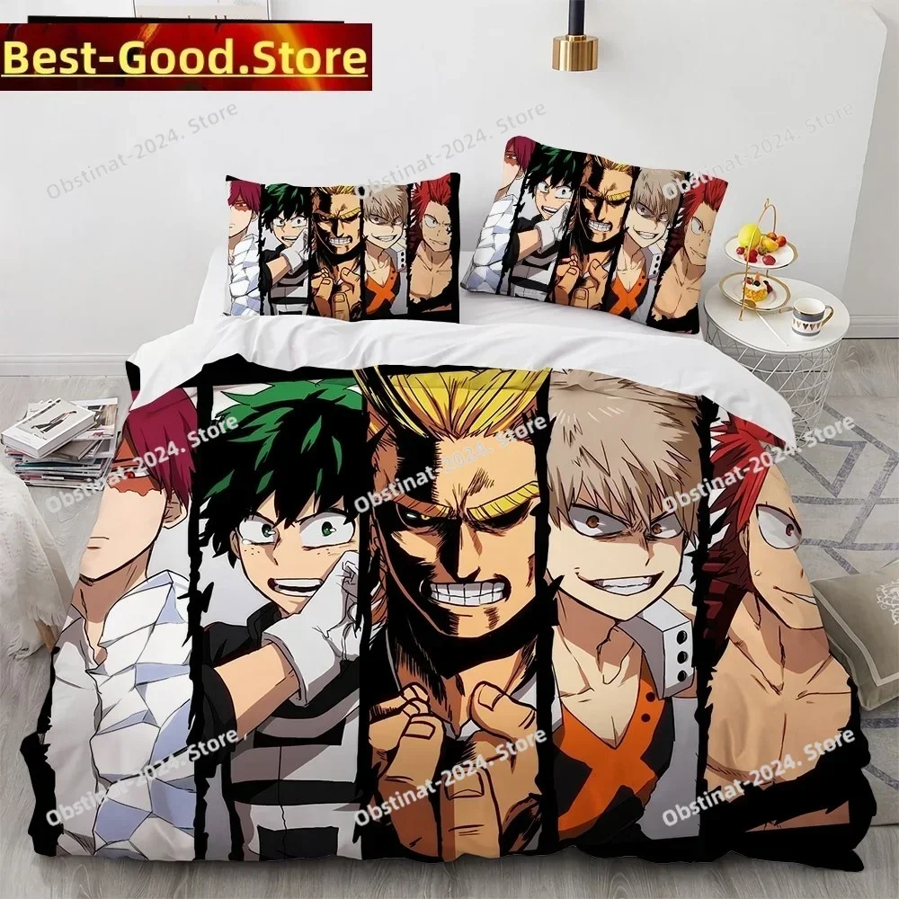 New Anime My Hero Academy Bedding Set Printed single Comforter Quilt Bed Cover Duvet Cover Pillow Case 3 Pieces Kids Adult Size