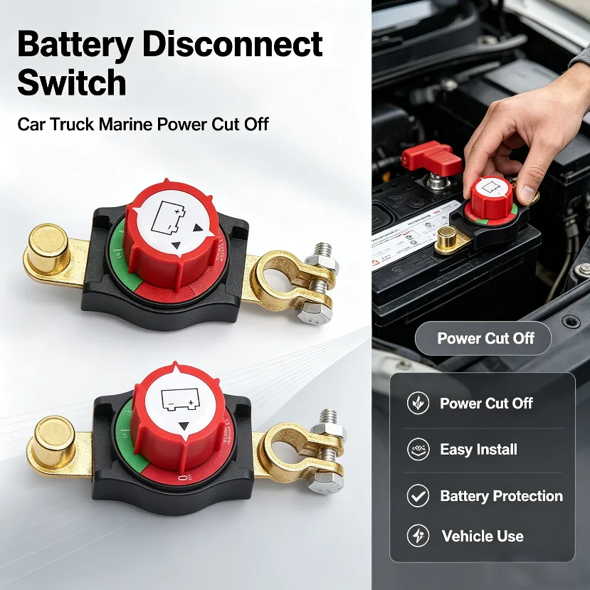 12V 24V Car Truck Negative Battery Power-Off Switch Modification Main Switch for Vehicle Electrical Systems