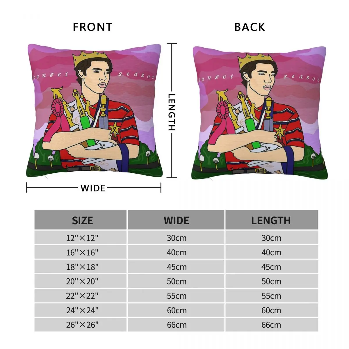 Conan Gray Sunset Season Album Pillowcase Polyester Linen Velvet Pattern Zip Decorative Throw Pillow Case Car Cushion Cover 18