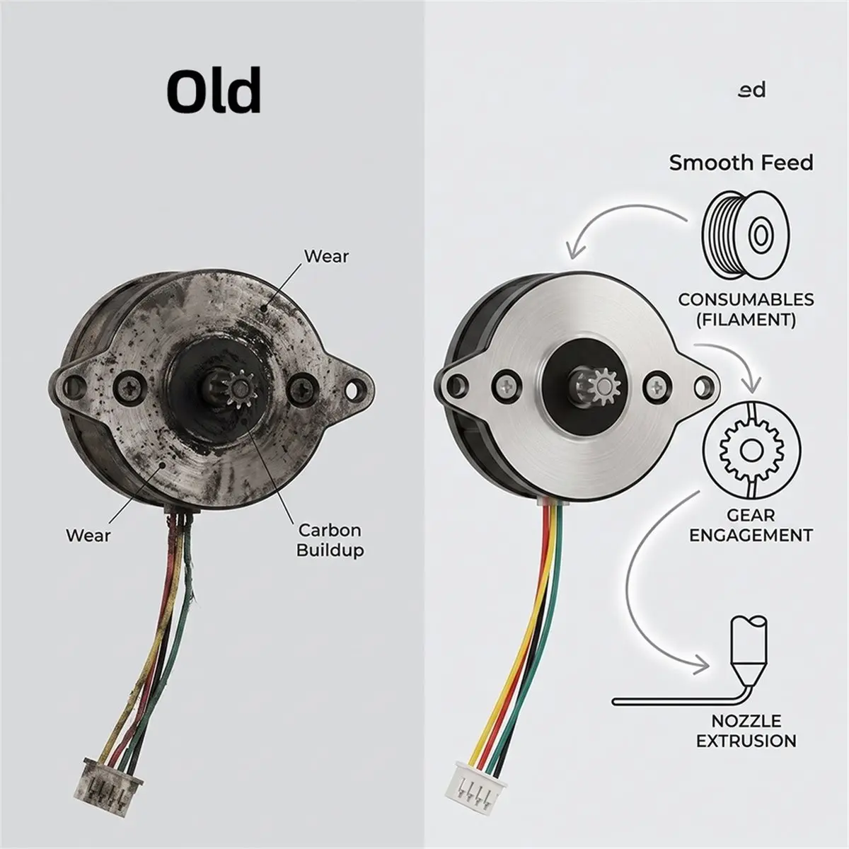 Upgraded Extruder Motor for AD5X 3D Printer Smooth Feed and High Quality Extruder Motor for AD5X 3D Printer