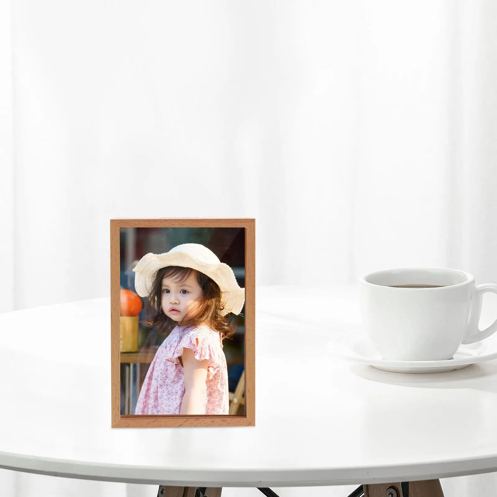 Clear Window Wooden Piggy Bank Multi Function Coin Storage Box Photo Frame Tip Jar Adult Money Saving Container Decorative