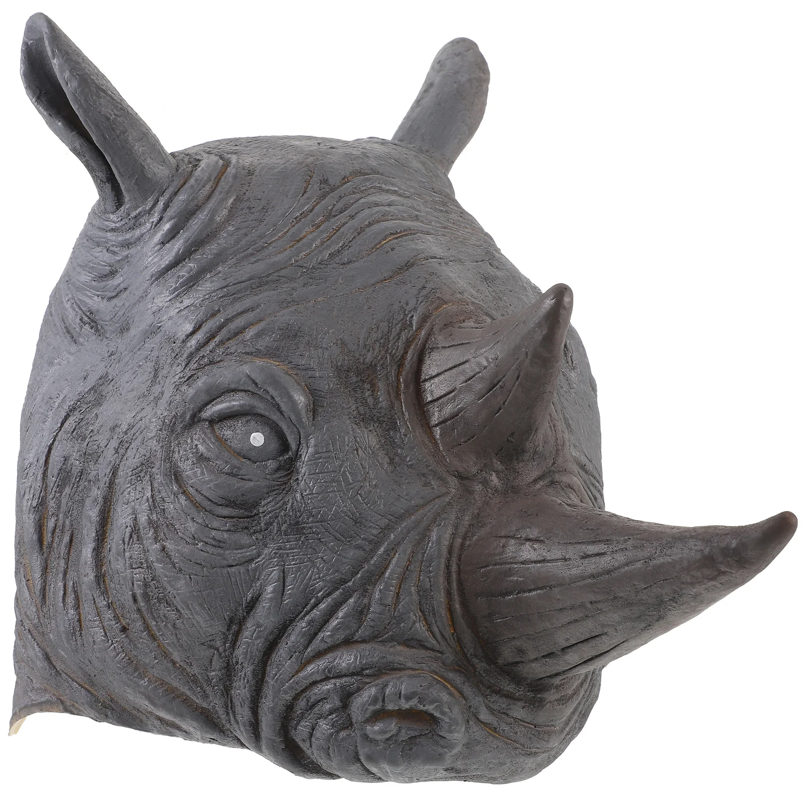 

Animal Head Mask for Rhino Cosplay Latex Based Halloween Party Lightweight Comfortable Realistic Look Wearable Costume Accessory