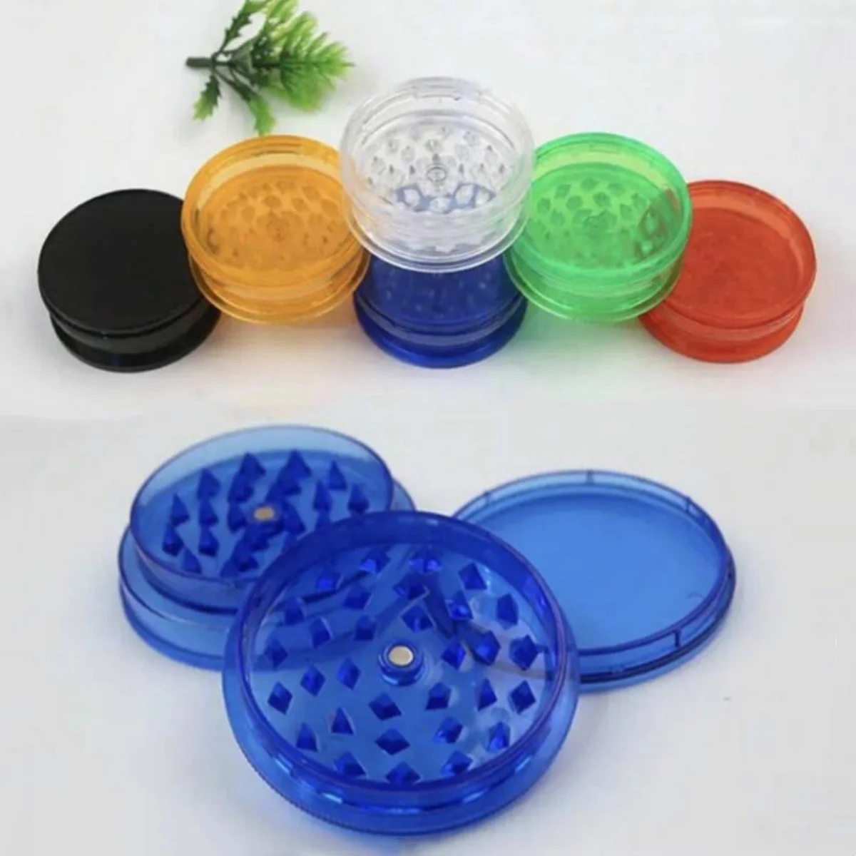 Herb Grinder 3-Layer Grinder Manual Plastic Cigarette Grinding Machine Diameter 60mm Portable Circular Herb Grinder