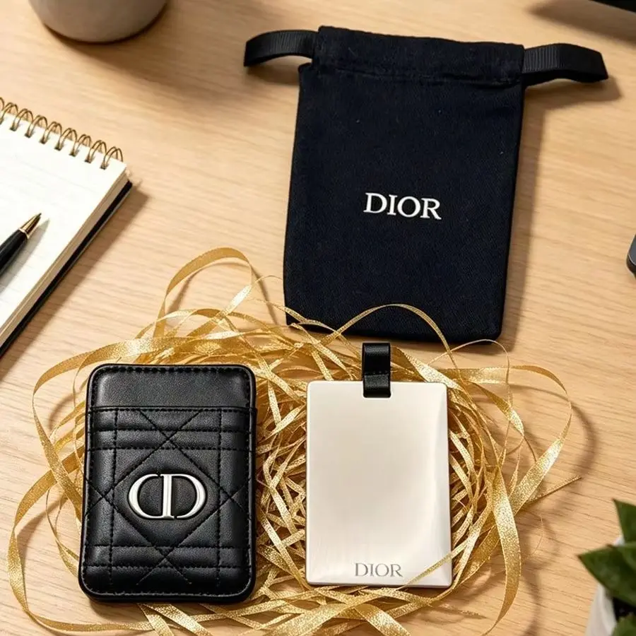dior-dior’s-bag-multi-functional-portable-double-sided-touch-up-mirror-integrated-card-holder-compact-pocket-makeup-mi