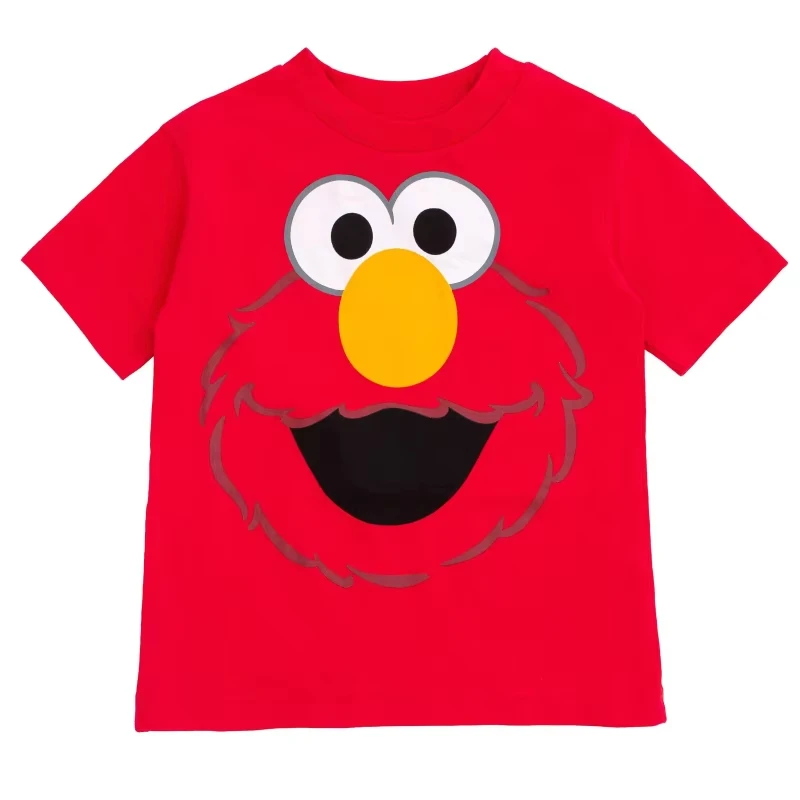 Camisetas de verano para hombre y mujer de Sesame Street, Elmo Oscar Big Bird Biscuit Monster, personaje lindo