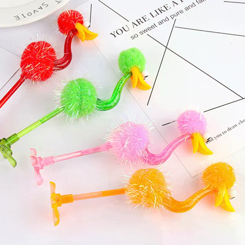 Kawaii Cartoon Ostrich Shape Ballpoint Pen Blue Ink Creative Feather Pens For Student Office Writing Stationery Supplies 1pc