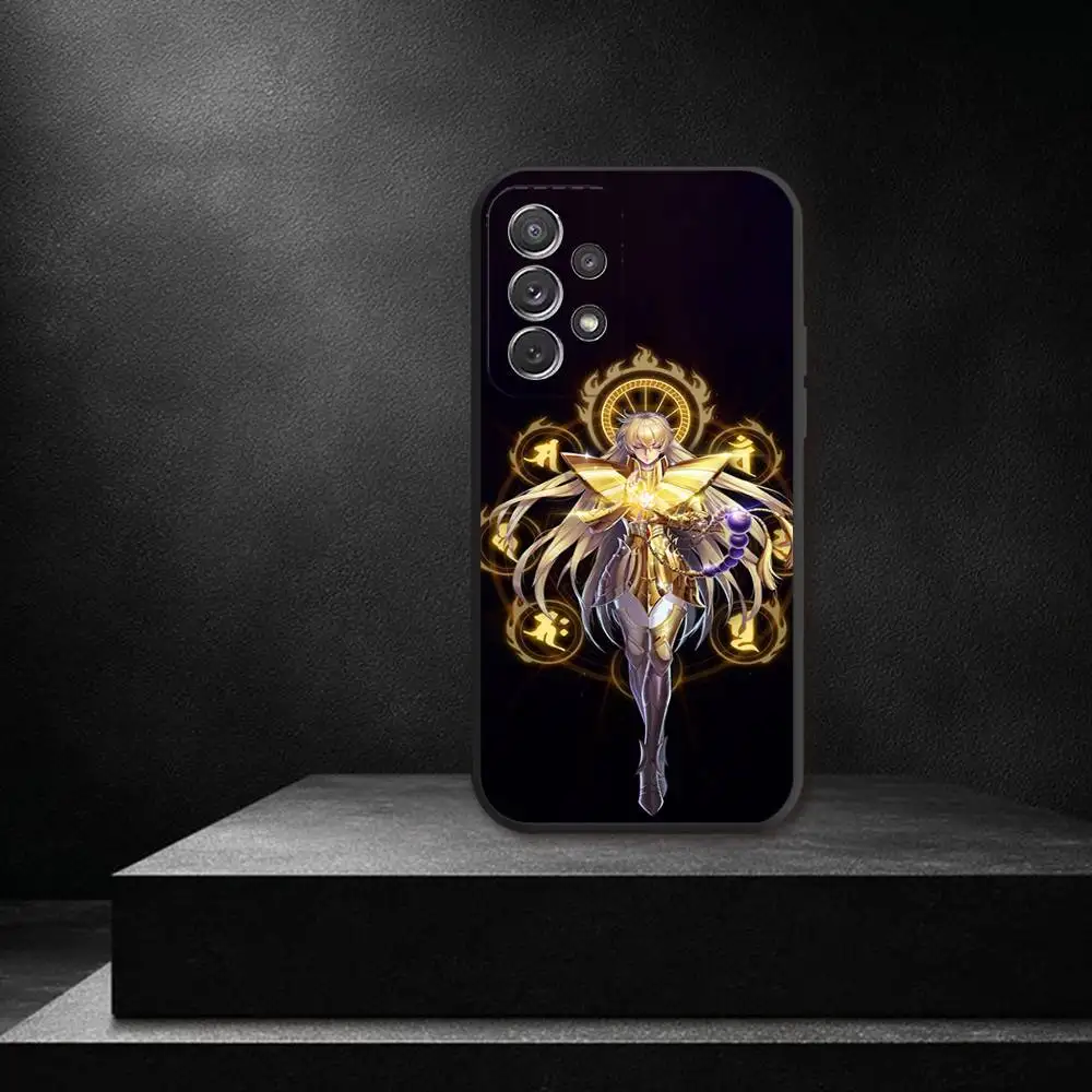 Funda de teléfono Saint-Seiya-Virgo Shaka para Samsung S 25,24,23,22,30,21,10,9,Ultra,Plus,Lite,FE,4,5G, funda blanda negra
