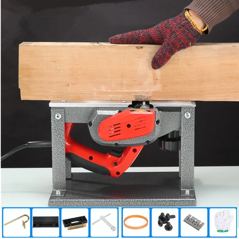 1100W Multi-function Electric Planer Carpentry Tools Flip Woodworking Hand-held Copper Wire Wood Planer Cutting Machine