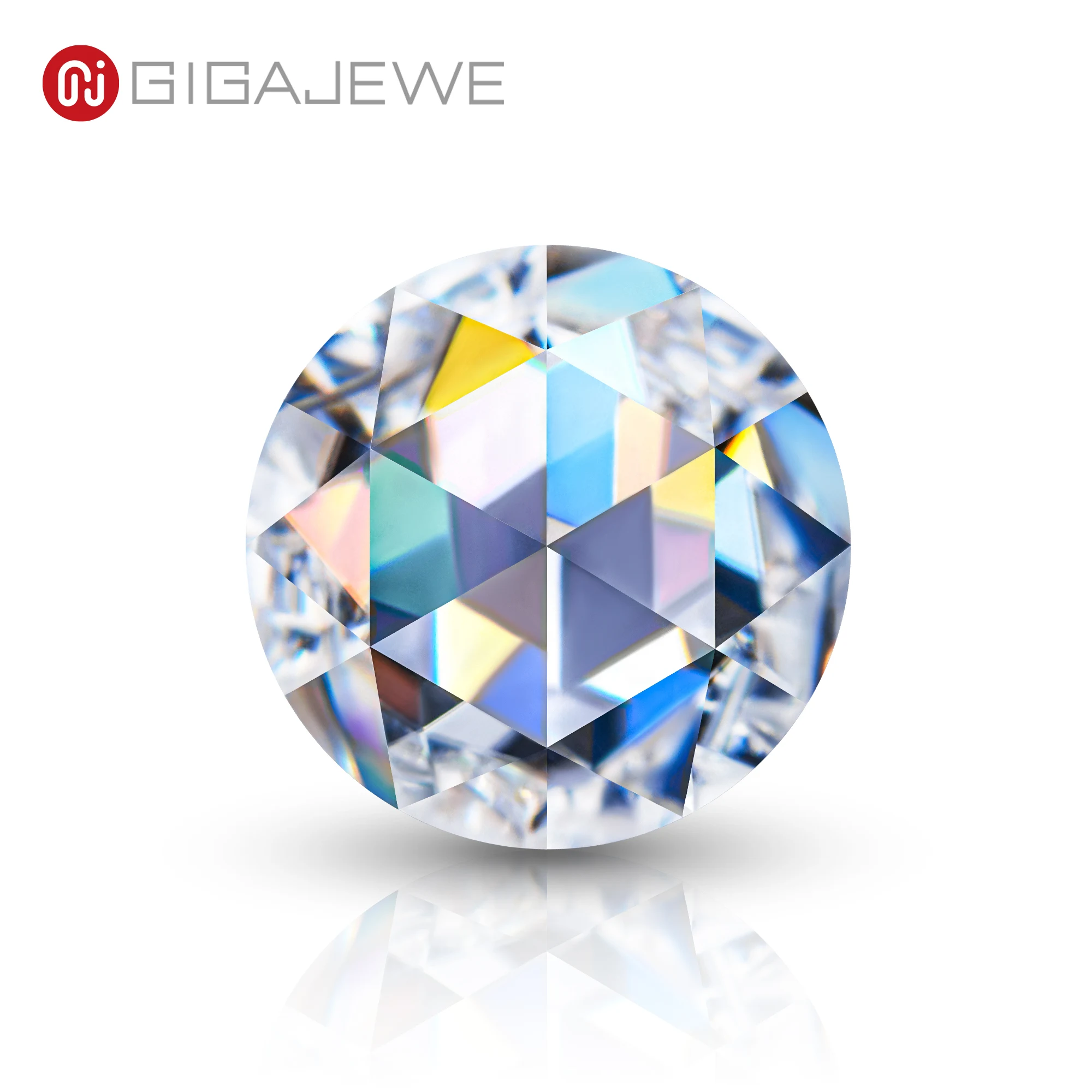 GIGAJEWE Moissanite Hand-Cutting Rose Cut White D Color VVS1 Premium Gems Loose Diamond Test Passed Gemstone For Jewelry Making