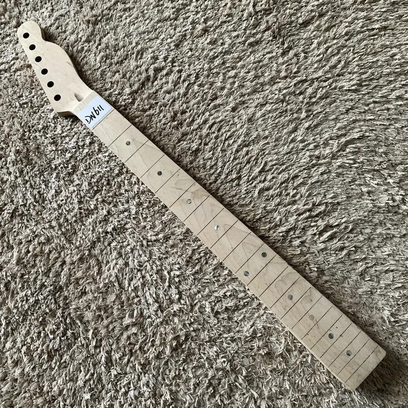 Unfinished Electric Guitar Neck Tele Model DIY Guitar Parts No Frets No Paints with Damages for TL Guitar Replace DN611