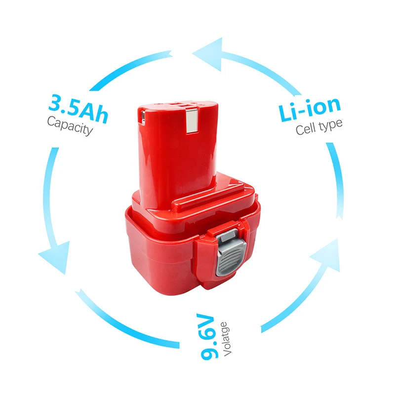 9.6V 3500mAH For Makita PA09 NI-MH Battery 9120 9134 9135  9102 6207D 6222D 6261D 6207D  Replacement Power Tool Battery