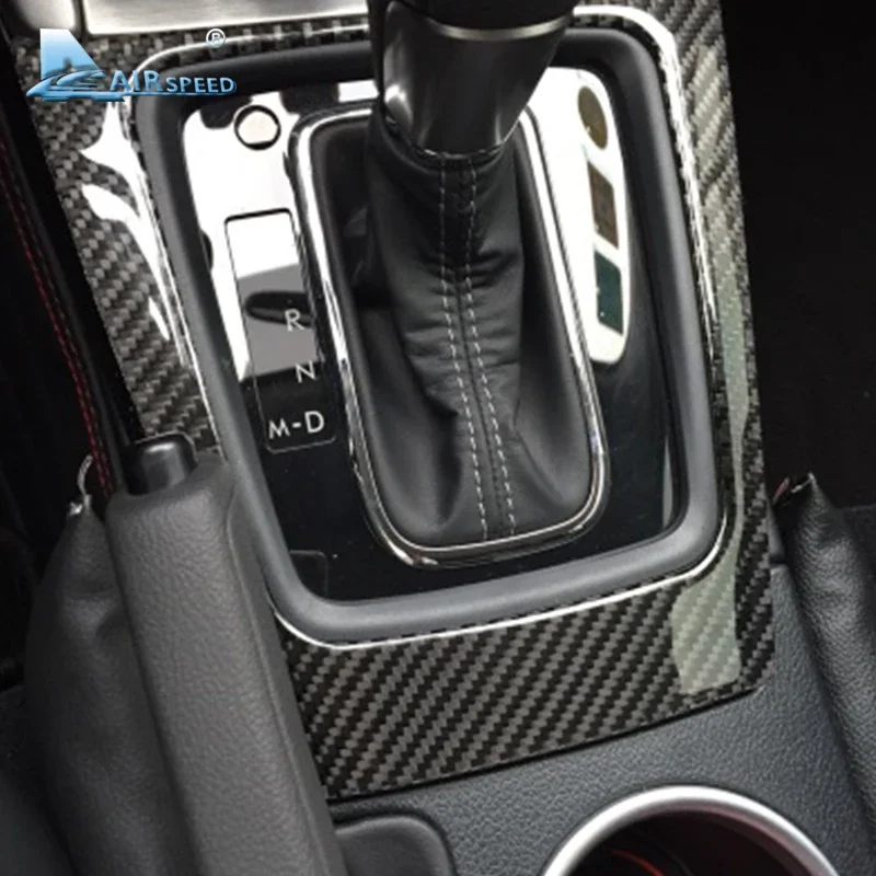 For Subaru Forester 2013 2014 2015 2016 Real Soft Carbon Fiber Sticker Car Center Console Panel Cover Accessories Interior Trim