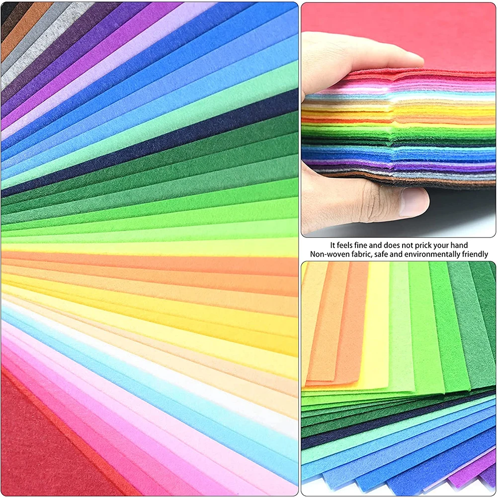 

40Pcs Felt Sheets for Crafts Colorful DIY Material Non Woven Fabric Easy to Use for Patchwork and Accessories Felt Fabric