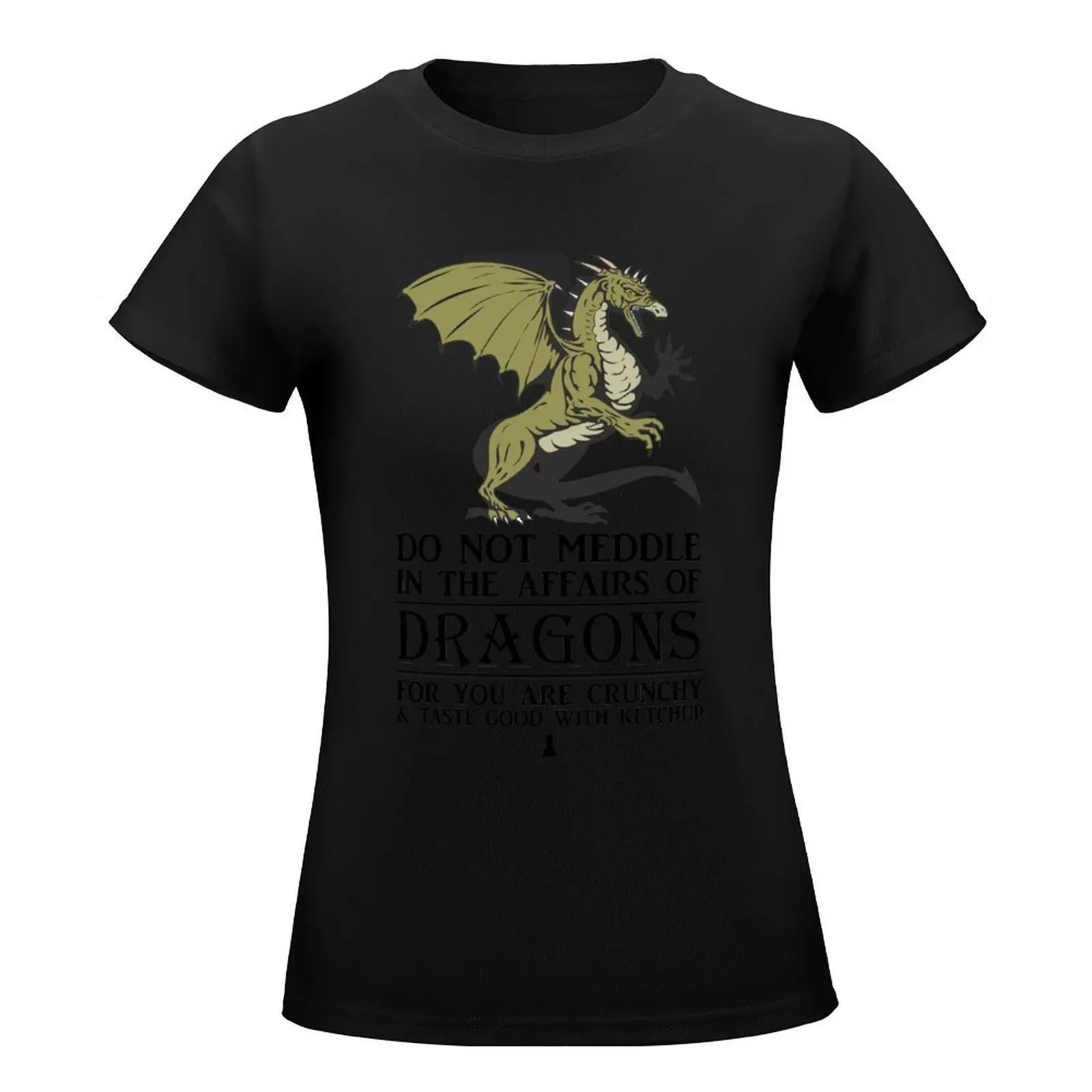 2 Many Dragon Meddlers T-Shirt summer tops summer clothes cotton t shirts Women