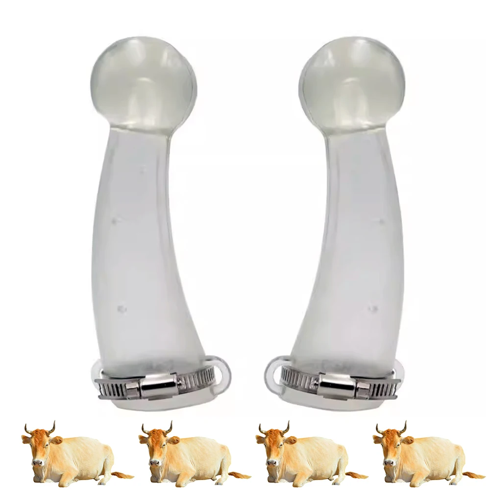 Bovino OX Bull Horn Protector con aro de hierro, funda protectora, Protector de silicona anticolisión, no es fácil de caer, herramienta agrícola Ranch