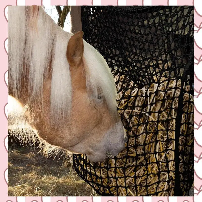 

HHTL Hay Feeder Hay Bag Horse Hay Net Horse Hay Net Horse Hay Bag For Horse Goat Horse Feeding Supplies,2Pcs Black